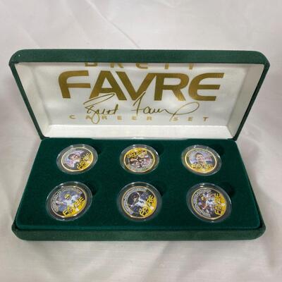 -140- Brett Favre | 24kt Gold Plated US Statehood Quarters