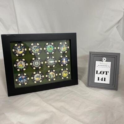 -141- Packers | Framed Poker Chips Set