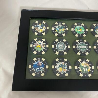 -141- Packers | Framed Poker Chips Set
