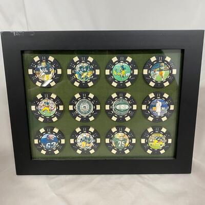 -141- Packers | Framed Poker Chips Set