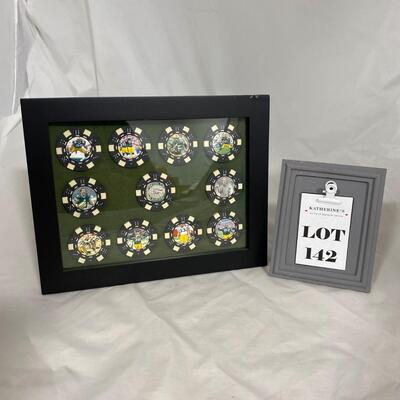 -142- Packers | Framed Poker Chips