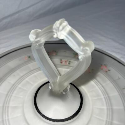 Floral Glass Tray - Vintage
