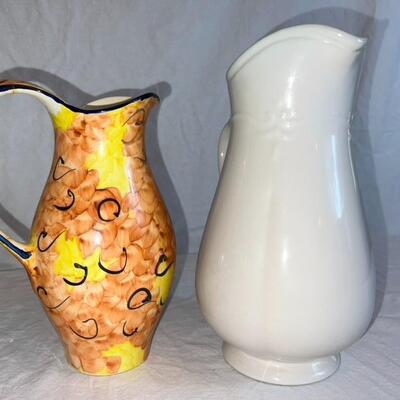 Lot of Glass and Ceramic Pitchers