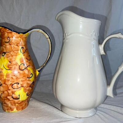 Lot of Glass and Ceramic Pitchers