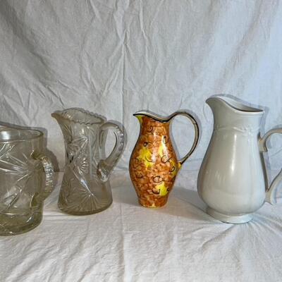 Lot of Glass and Ceramic Pitchers