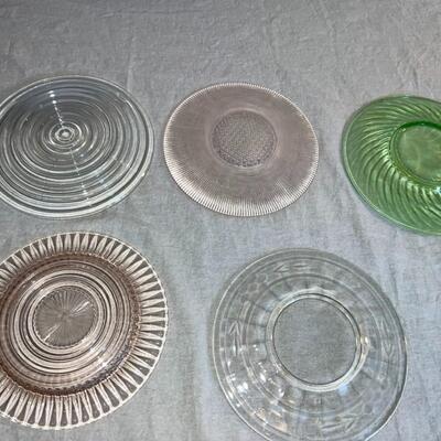 Textured/Colored Glass Plates - Vintage