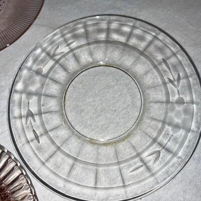Textured/Colored Glass Plates - Vintage