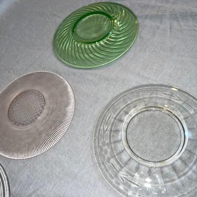 Textured/Colored Glass Plates - Vintage