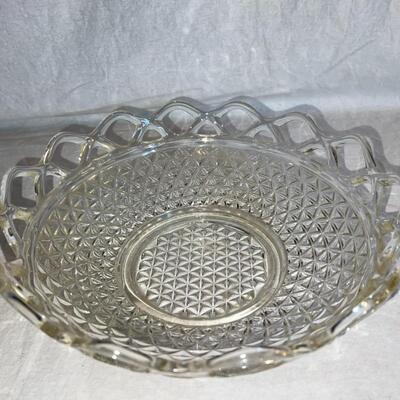Textured Large Glass Bowl Vintage