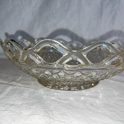 Textured Large Glass Bowl Vintage