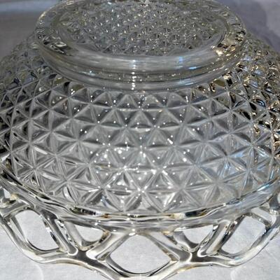Textured Large Glass Bowl Vintage
