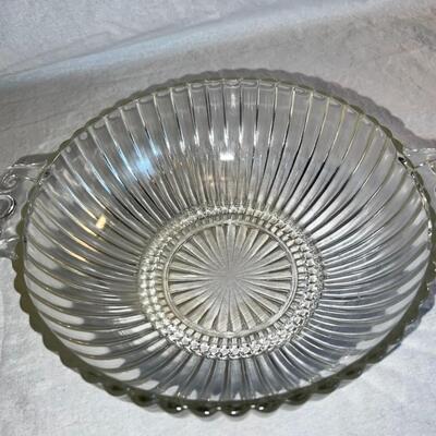 Vintage Large Glass Bowl Textured