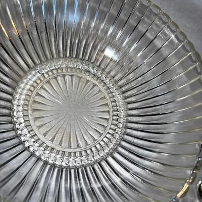 Vintage Large Glass Bowl Textured