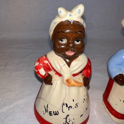 Empress Black Americana Salt and Pepper Shakers Japan