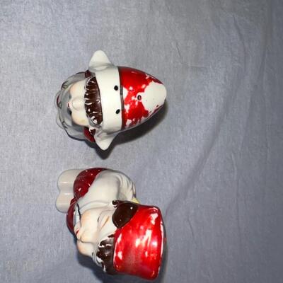 White Americana Salt and Pepper Shakers - Antique
