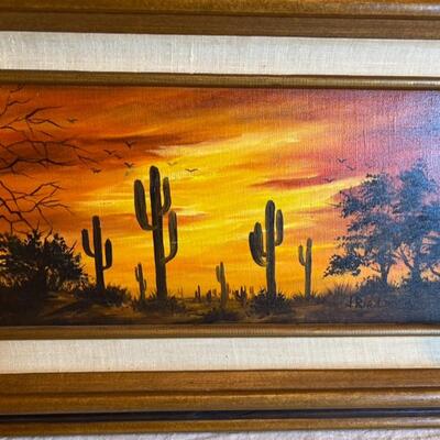 J. Bird Desert Oil Painting