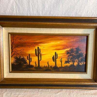 J. Bird Desert Oil Painting