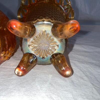 3 Antique Imperial Colored Glass Pieces