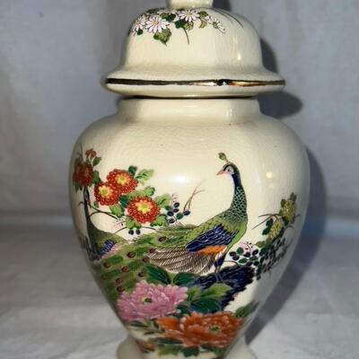Asahi Porcelain Japanese Asian Floral Gold Rim Vase
