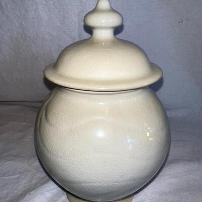 Antique Ceramic Bowl w/Lid Japanese Landscape