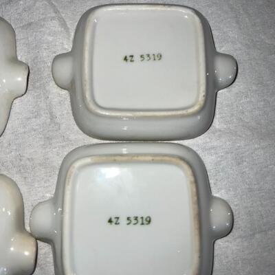 Antique Ceramic Gold Lined Car Plates