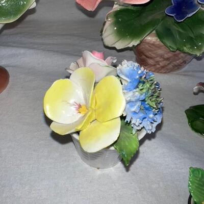 Fabar Capodimonte Hand Painted Porcelain Flowers Made in Italy