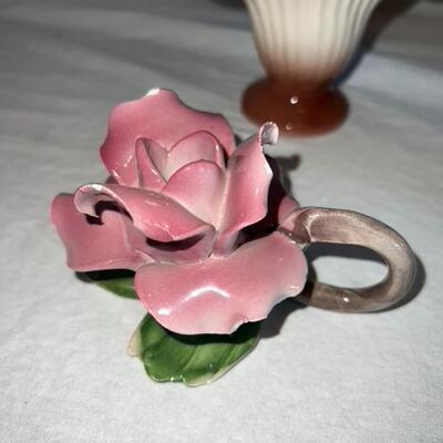 Fabar Capodimonte Hand Painted Porcelain Flowers Made in Italy