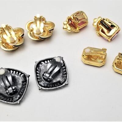 Lot #7  Signed Clip Earring Lot - Nolan Miller, Joan Rivers