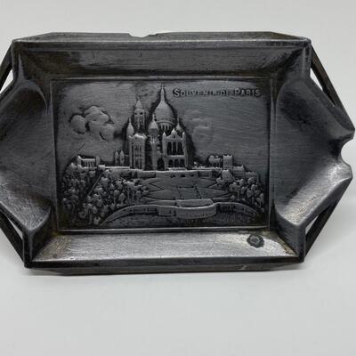 LOTJ25: Vintage Ornate Tack & Howe Outlet Plate and Made in France Souvenir Trinket Dish