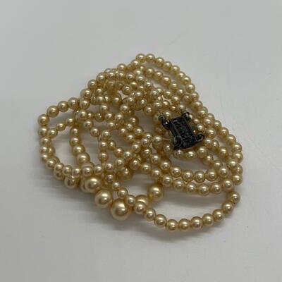 LOTJ40: Two Vintage Faux Pearl Necklaces one is 18" Double Strand and other is 18" single strand
