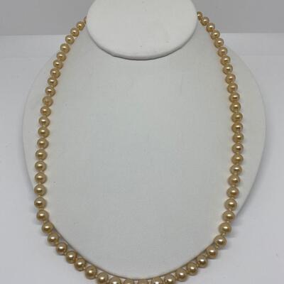 LOTJ49: Vintage Faux Pearl Necklace, Bracelet and Pierced Earrings