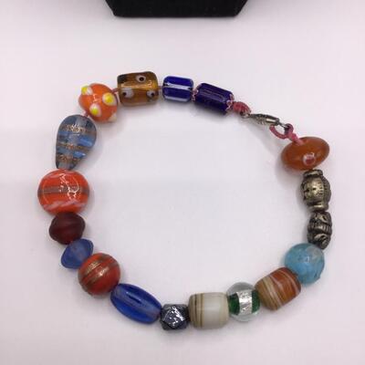 LOTJ124: Handcrafted Bracelet with Ornate Vintage Beads