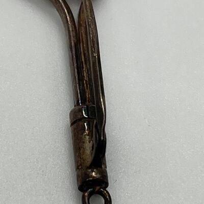 LOTJ166: Sterling Silver Vintage Tennis Racket Brooch with Gold Vermeil Ball Clean it to a silver shine or wear with Vintage Patina