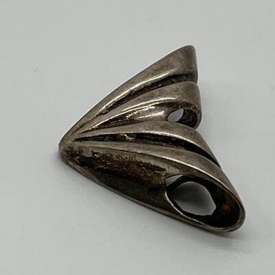 LOTJ168: Vintage Sterling Silver Slide Pendant wear as is or polish for a high silver shine