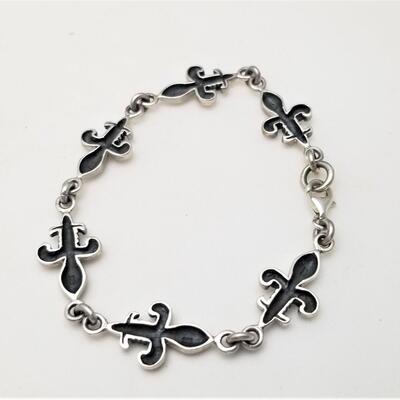 Lot #11  Classic Sterling Silver Fleur di Lis bracelet