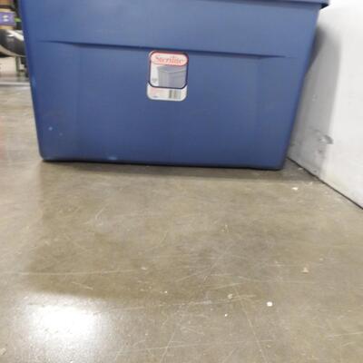3 Sterilite Totes: 1- 30 Gallon w/Lid, Crack on Lid, 2- 35 Gallon-No Lids
