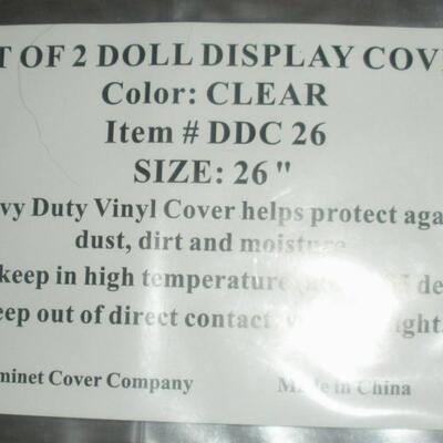 Set of Two Doll Display covers ~ Clear 26" tall