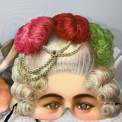 Set of 6 Paper Face Masquerade Masks Madame Tussauds Collection