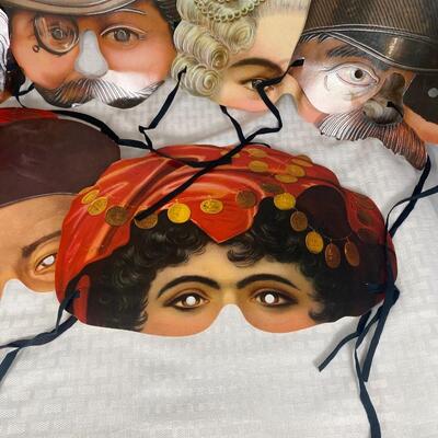 Set of 6 Paper Face Masquerade Masks Madame Tussauds Collection