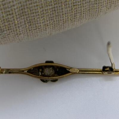 LOT:3: Vintage French â€œORIAâ€ Bar/ Rose Flower Brooch (Pin)