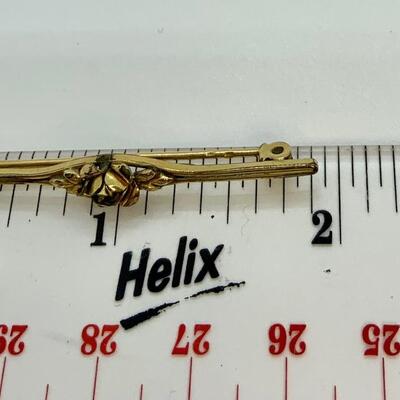 LOT:3: Vintage French â€œORIAâ€ Bar/ Rose Flower Brooch (Pin)
