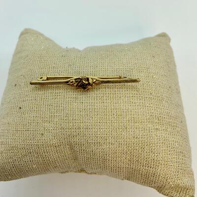 LOT:3: Vintage French â€œORIAâ€ Bar/ Rose Flower Brooch (Pin)