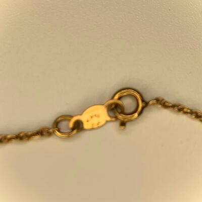 LOT:7:  Natural Carved Bi Colored Jade Pendant Necklace