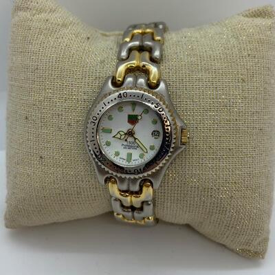 LOT:9: Womanâ€™s  Swiss made KG Heuer Water Resistant Watch Gold & Silver Tone