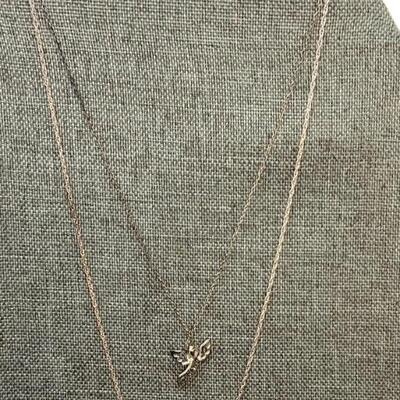 LOT:22: Two Sterling Silver 16â€ Chain with Angel Pendants