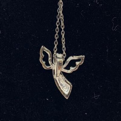 LOT:22: Two Sterling Silver 16â€ Chain with Angel Pendants