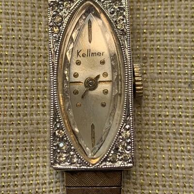 LOT:24: Antique/Vintage 10k RGP Rolled Gold Plate Kellmer Womens Watch