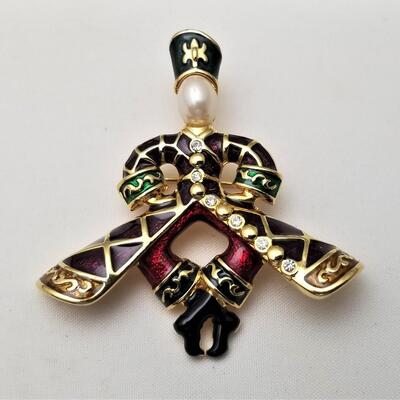 Lot #18 Pair of Signed Designer Brooches - Nolan Miller and Joan Rivers