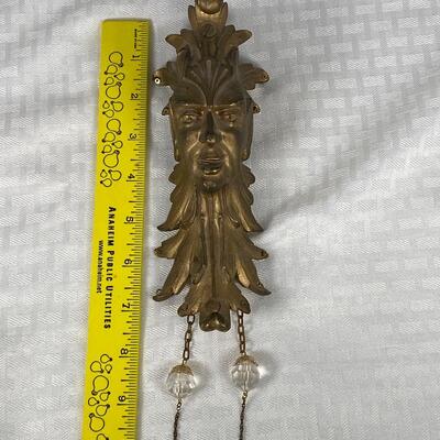 Vintage Brass Figural Harlequin Face Wall Hanging