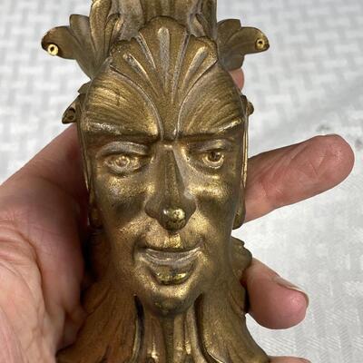 Vintage Brass Figural Harlequin Face Wall Hanging